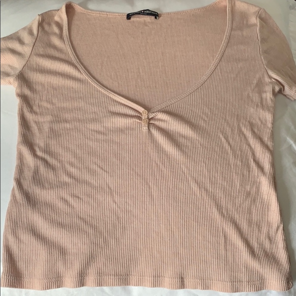 BRANDY MELVILLE PINK RIBBED TOP